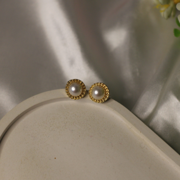 Beaded Pearl Studs - Image 3