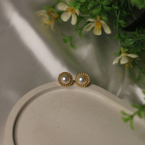 Beaded Pearl Studs