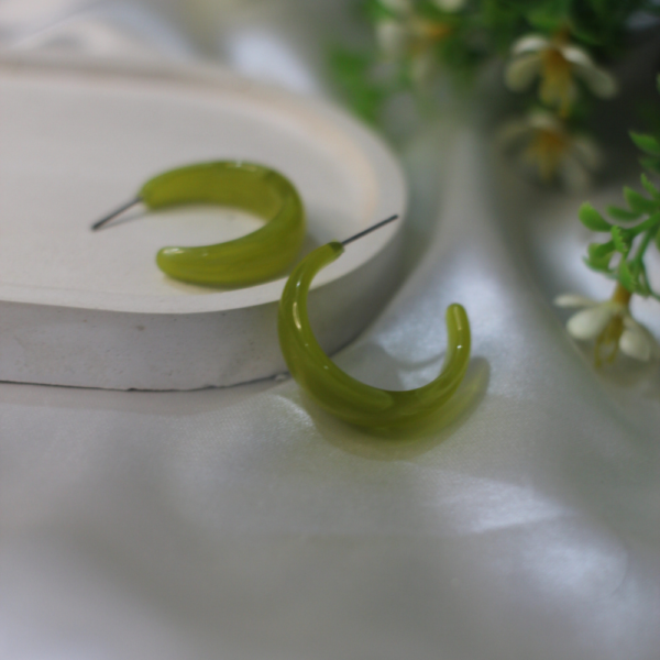 Green Acrylic Hoops - Image 5