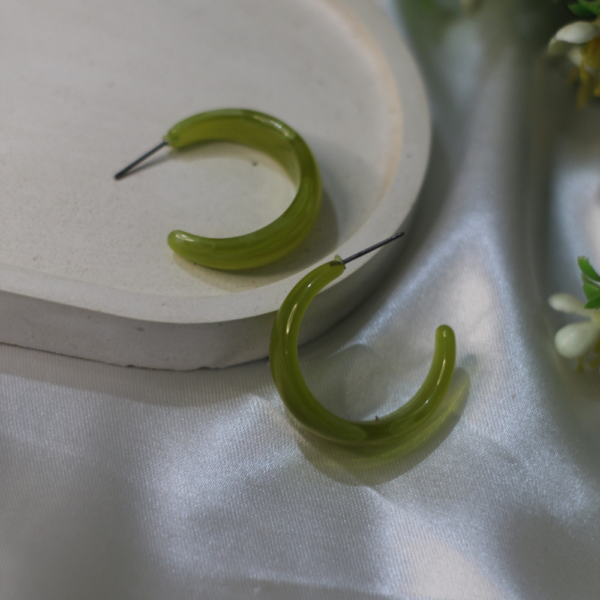 Green Acrylic Hoops