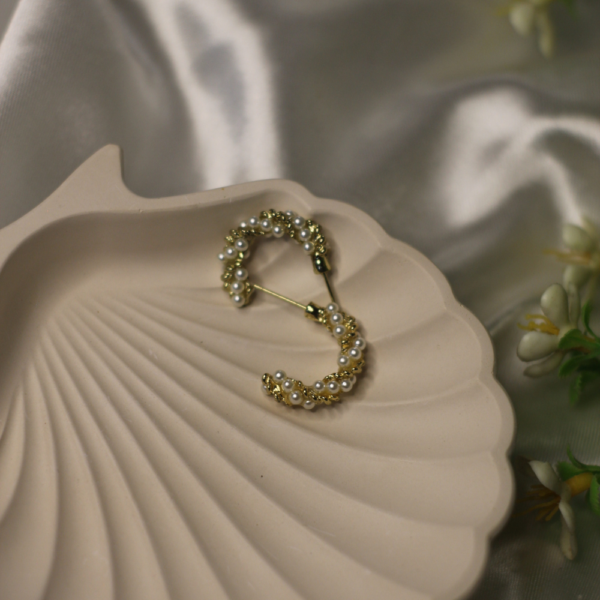 Baroque Pearl Hoops - Image 4