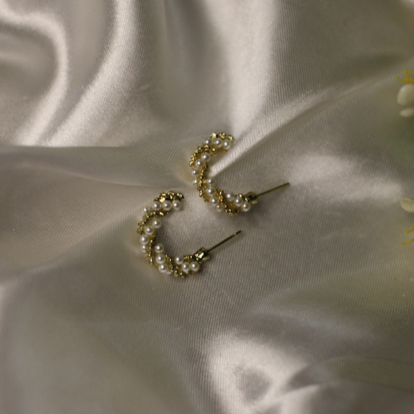 Baroque Pearl Hoops - Image 3