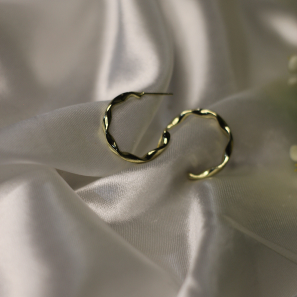 Wavy Hoop Earrings - Image 3