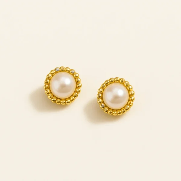 Beaded Pearl Studs