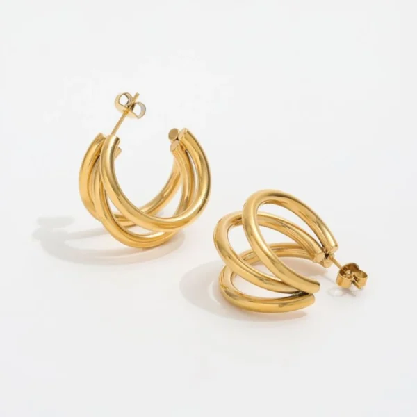 Triple Hoop Earrings - Image 3